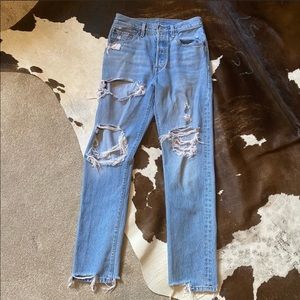 Distressed Levi Jeans
